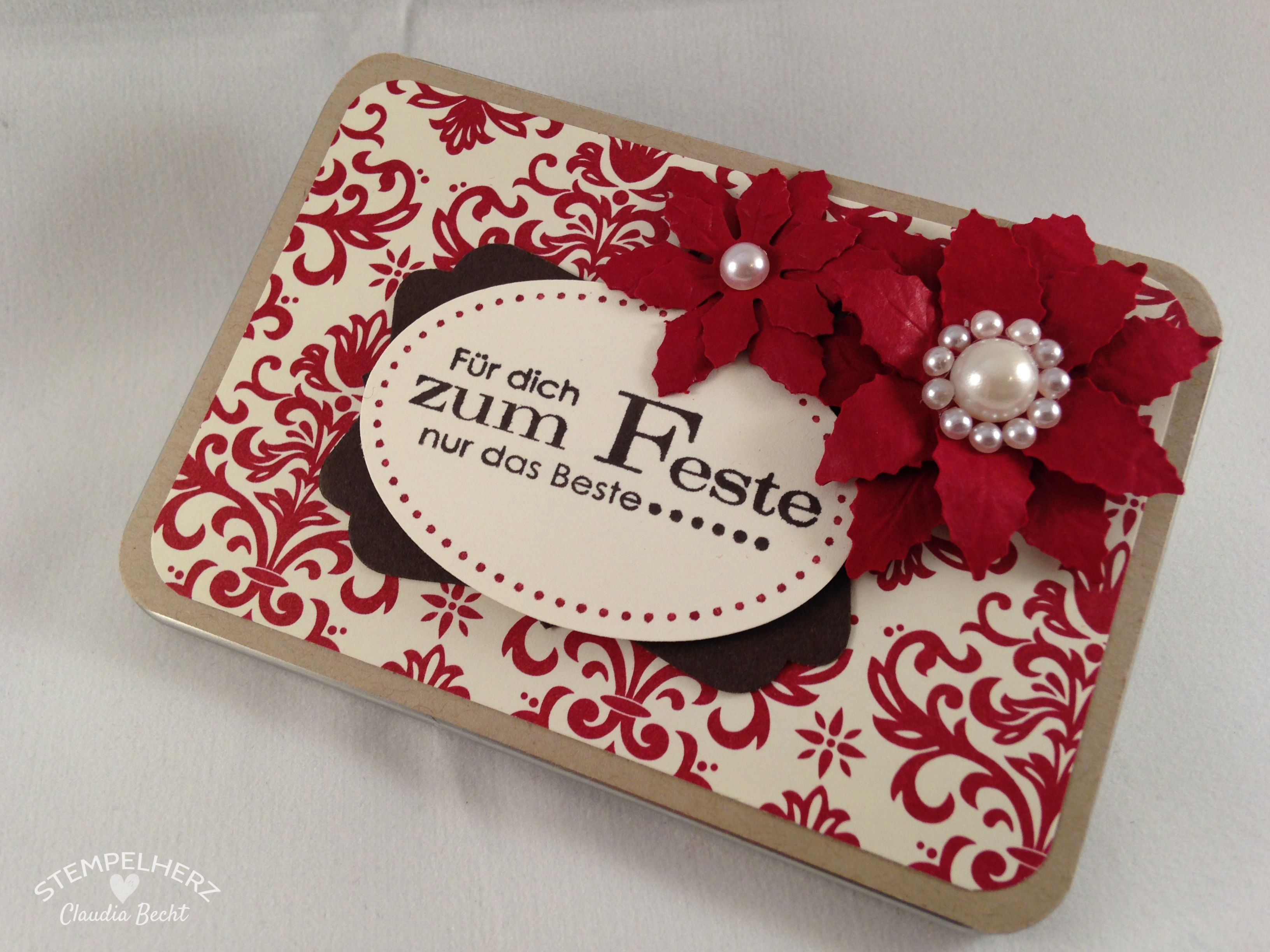 Stampin Up Weihnachten Geschenk Gutschein Verpackung Gruesse Zum Fest 