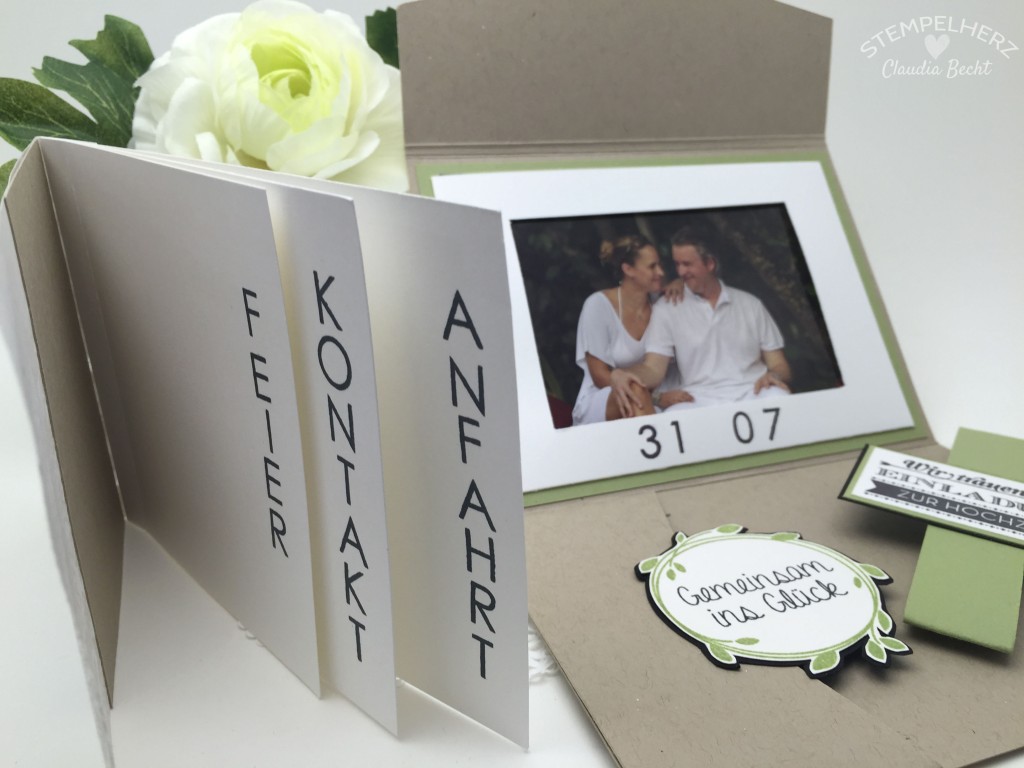 Stampin UpStempelherzHochzeitHochzeitseinladungEinladungKarte