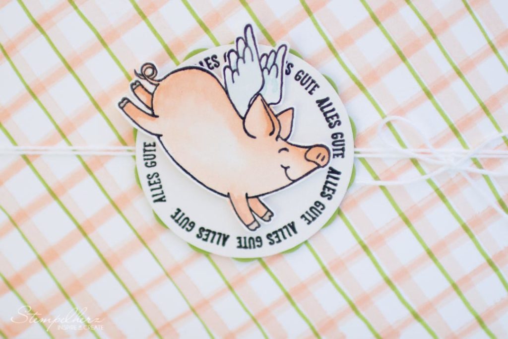 Geburtstagskarte mit Schwein Stampin'Up! mit Stempelherz