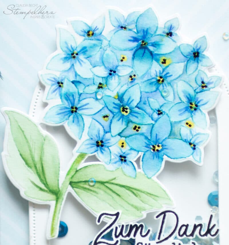 Stampin' Up" - Stempelherz - Blumiges Dankeschoen - Shakercard mit Blumen