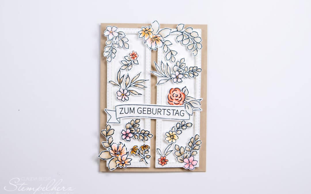 Geburtstagskarte Wunderbar Floral