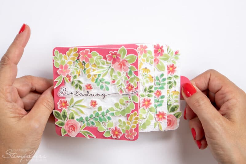 Stampin Up - Stempelherz - Extraordinary Flora - Wasserfall-Ziehkarte Herrlich Floral