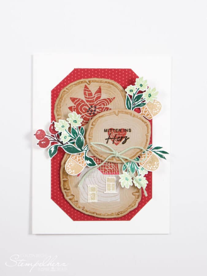 Stampin' Up! - Stempelherz - Jahresringe Karte Mitten ins Herz