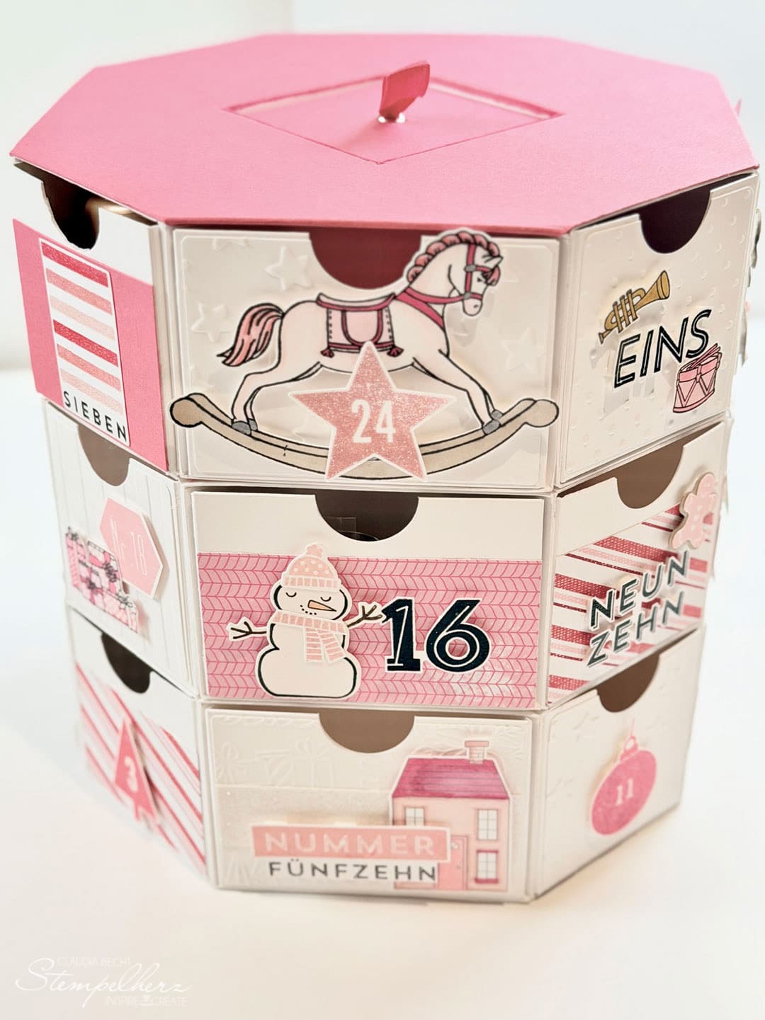 Stampin' Up! - Stempelherz - Jahresringe Karte Mitten ins Herz