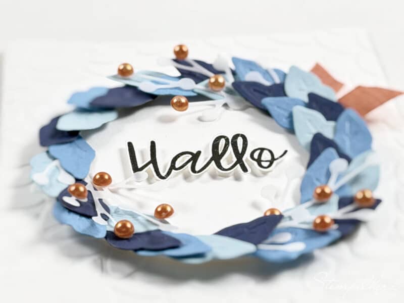 Stampin' Up! - Stempelherz - Bezaubernde Zweige - Karte Hallo im-Blaetterkranz